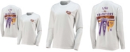 Pressbox Women's White LSU Tigers Traditions Pennant Long Sleeve T-shirt